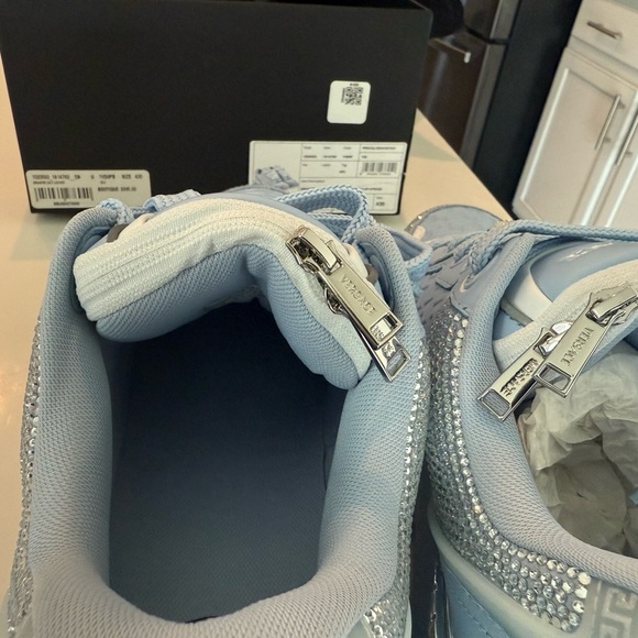 Versace men crystal biggie basket sneaker  Blue Sneakers with Silver Accents - Picture 5 of 11